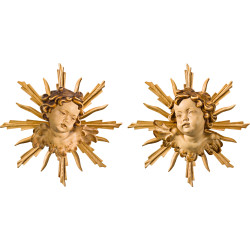 Pareja de querubínes con aureola